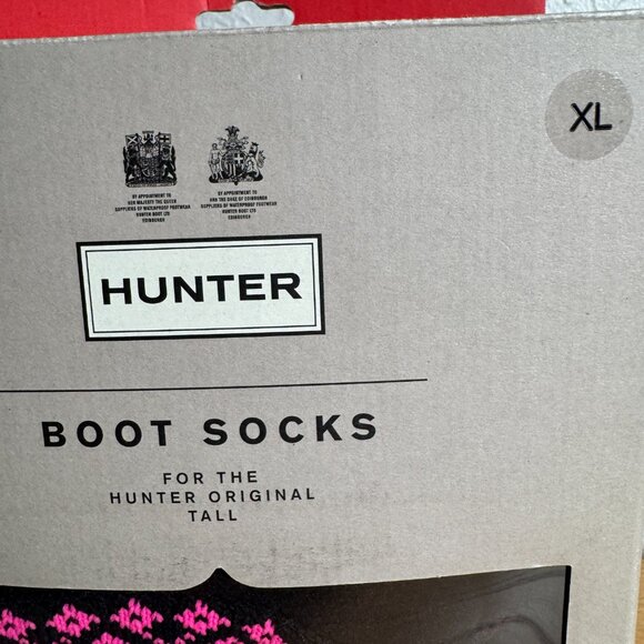 Hunter  Fleece Neptune Ion Pink Tall Boot Socks Size 10-12M/ 11-13F NEW WITH BOX - Picture 3 of 9